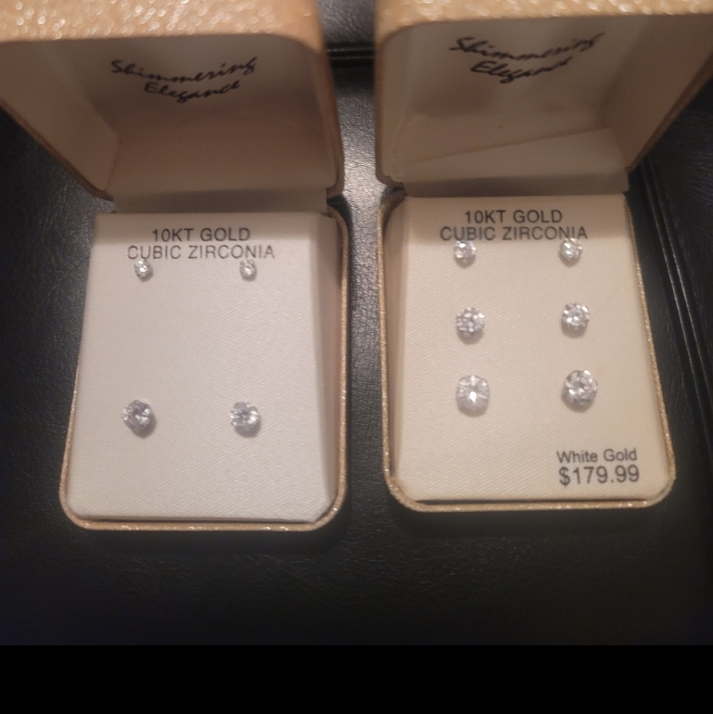 White Gold Earring Set